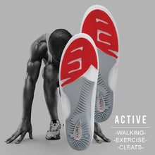 Load image into Gallery viewer, Aline Red All Day Insoles with runner in the background.