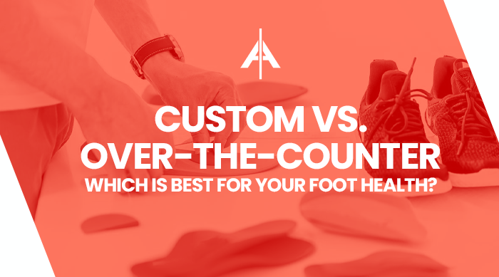 A decision-making article header weighing custom orthotics against store-bought insoles for long-term comfort, support, and foot health.
