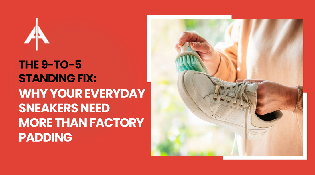 ALINE insoles beside everyday sneakers for standing all day