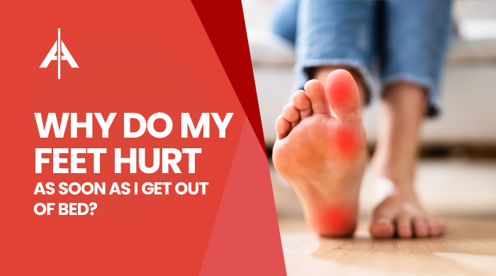 Morning foot pain explained. This blog header leads to a guide on causes like arch strain, tight fascia, and how to step out of bed more comfortably.