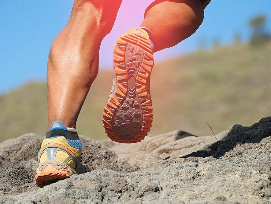 Runner in hiking shoes.